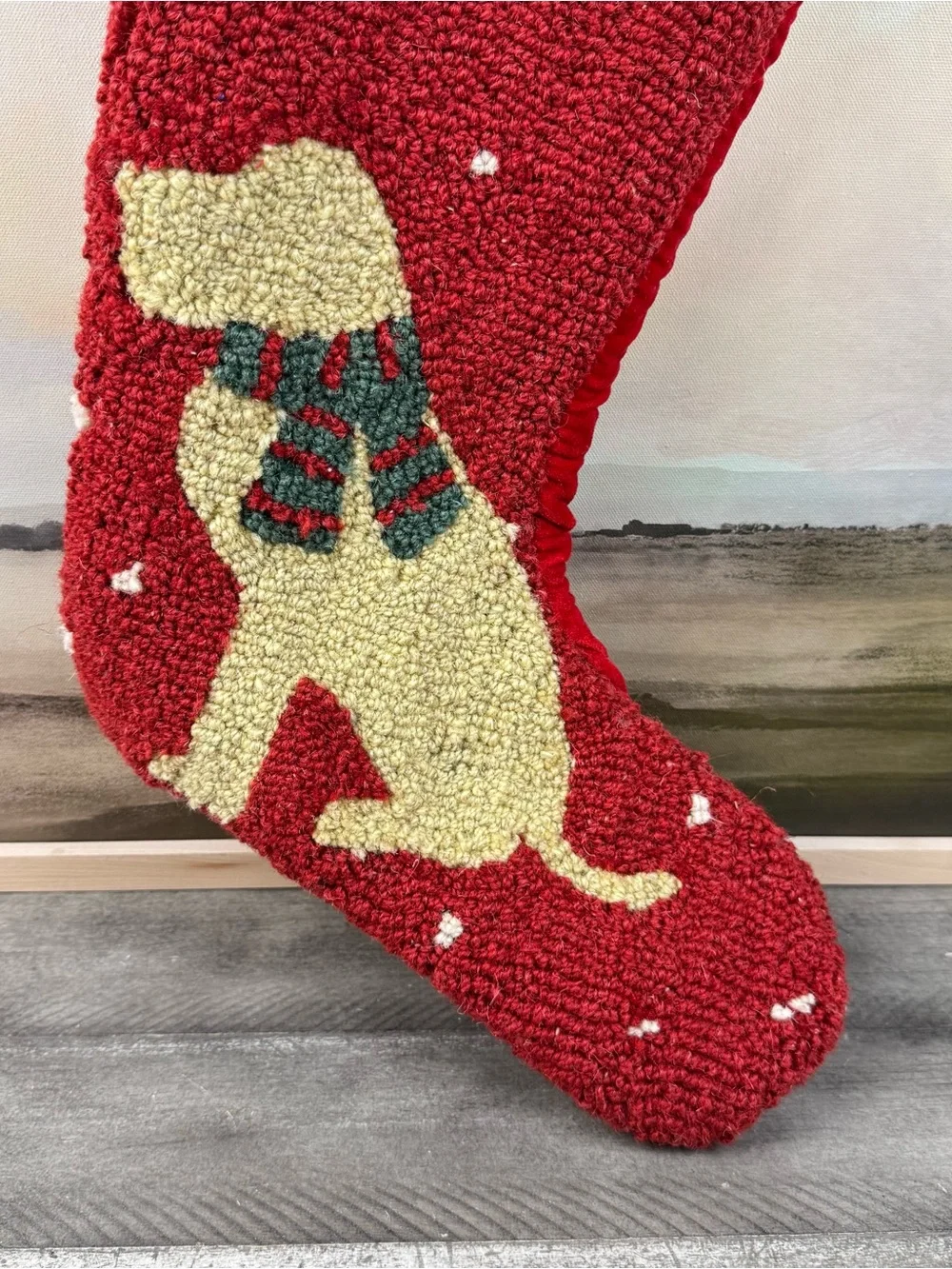 Mark & Graham Chandler 4 Corners Yellow Lab Christmas Stocking Holidays NWT